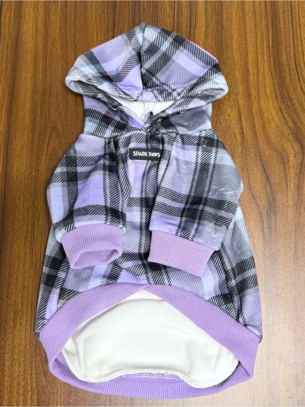 Spark Paws Plaid Dog Hoodie (M)